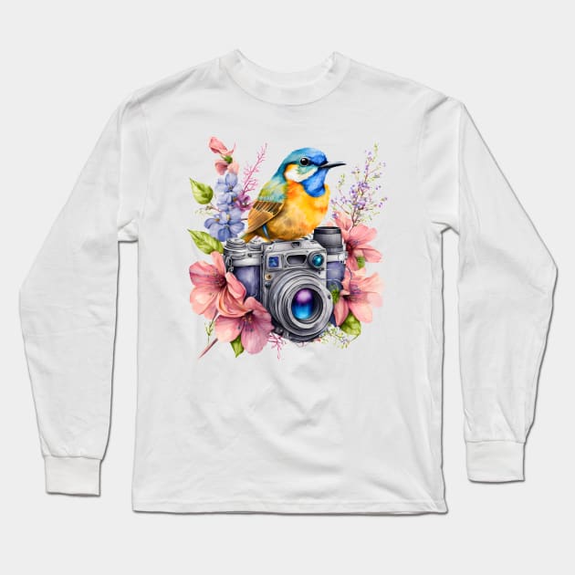 Spring Floral Camera Long Sleeve T-Shirt by bellofraya